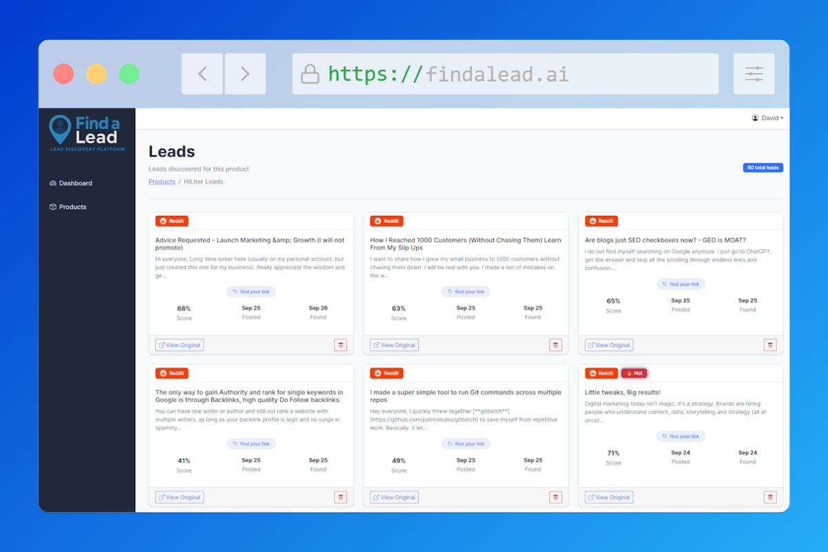 Find a Lead - Never miss a lead